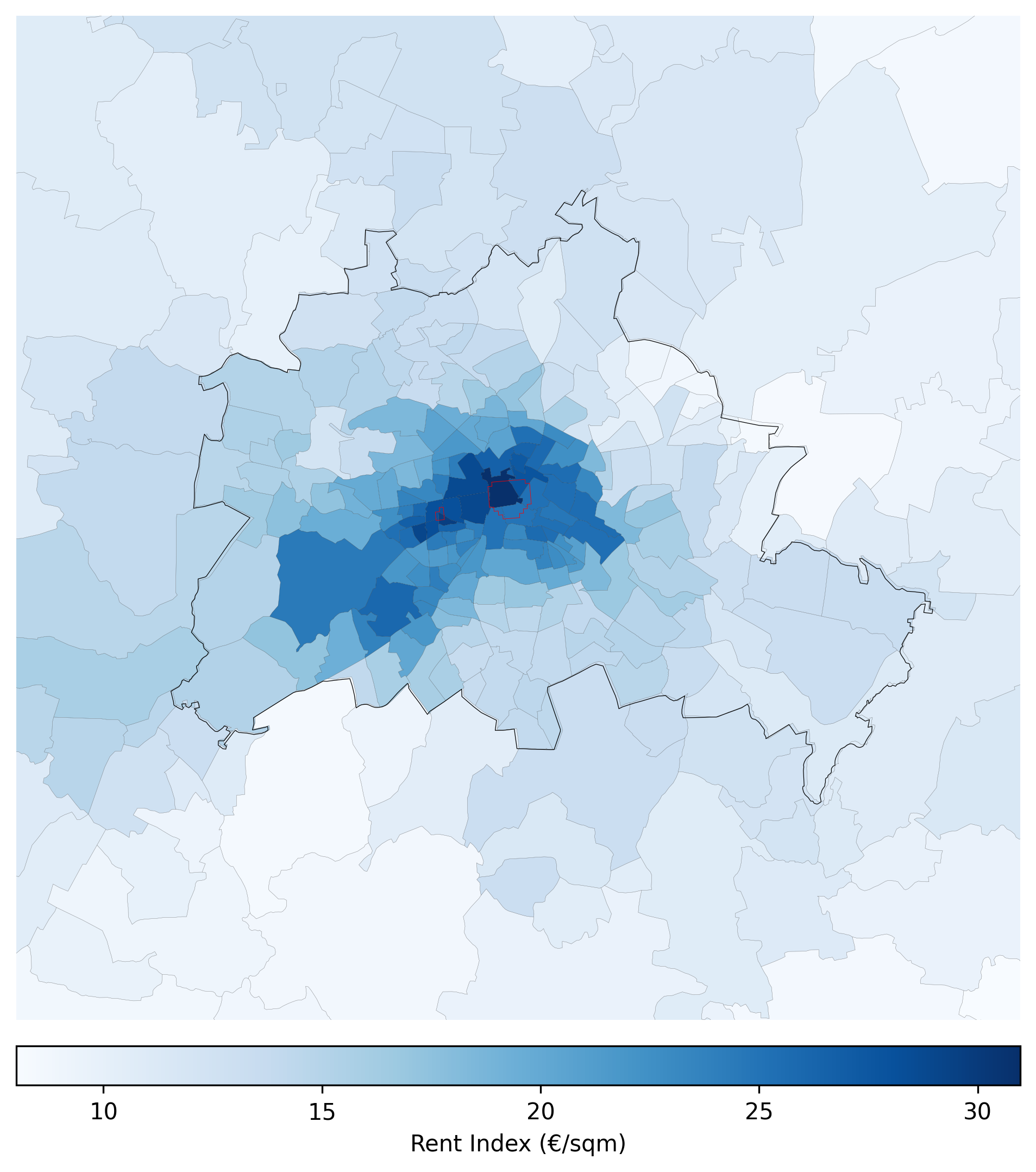 Commercial rent index for Berlin in 2024